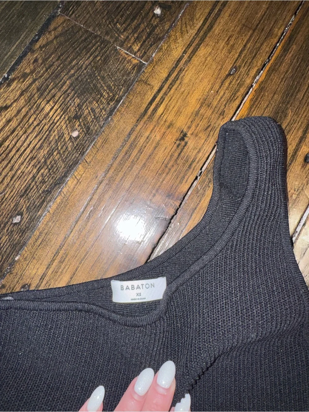 Aritzia One-Shoulder Knit Sweater Tank - Black